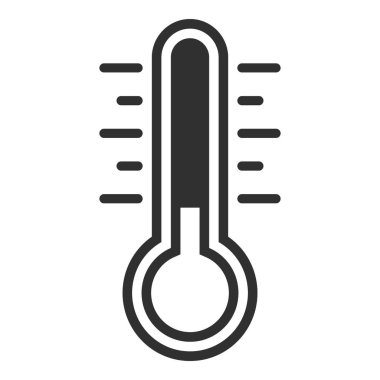Yükselen sıcaklığı gösteren minimalist termometre simgesi