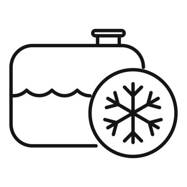 Soğutucu antifriz ikonlu araba genişleme tankı soğuk kış havası için dondurucu sıcaklık gösteriyor