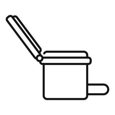 Taşınabilir tuvaletin basit siyah beyaz simgesi. Kamp, seyahat ya da açık hava sağlık hizmetlerini temsil etmek için mükemmel.