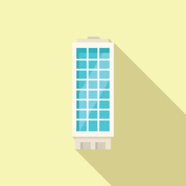 Modern ofis binası gökyüzünü yansıtan mavi pencereleriyle dimdik ayakta duruyor.