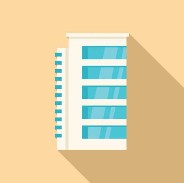 Modern şehir ofis binası güneşli bir günde uzun bir gölge bırakıyor