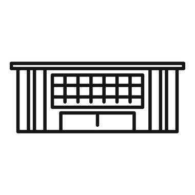 Geniş pencereli modern bir binanın basit çizimi