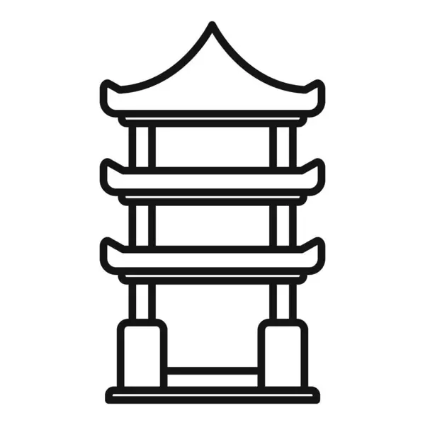 stock vector Simple line art icon of a pagoda, symbolizing eastern culture and architecture