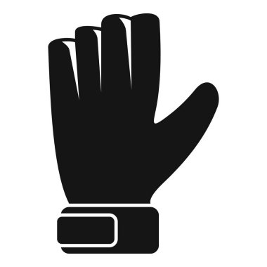 Siyah beyaz siluet kaleci eldiveni kaldırıyor.