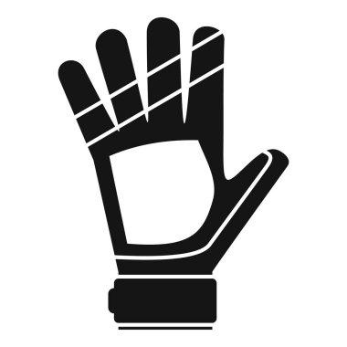Siyah basit bir kaleci eldiveni simgesi, futbol maçlarında elleri korumak için gerekli ekipman