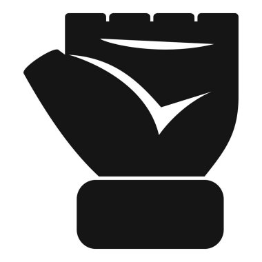 Siyah siluet bir el resmi, boks eldiveni takıyor, yumruk atıyor.