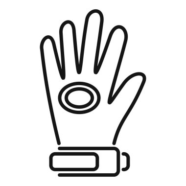 Sanal gerçeklik eldiveninin açık el hareketini gösteren taslak biçimi simgesi