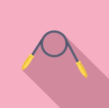 İp atlamak pembe arka planda yatmaktır, uzun bir gölge bırakır.