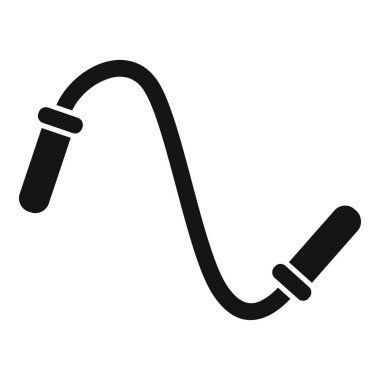 Zıplama ipinin siyah ve beyaz simgesi, fitness, egzersiz ve sağlıklı yaşam için mükemmel.