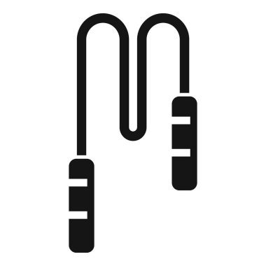 Atlama ipini temsil eden siyah sembol, kardiyo çalışması ve fiziksel aktivite için klasik bir fitness aksesuarı.
