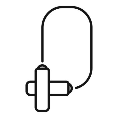 Basit bir ip atlama sanatı, fitness, egzersiz ve sağlıklı yaşam için mükemmel.