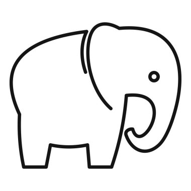 Ayakta duran ve ileriye bakan bir filin basit çizimi