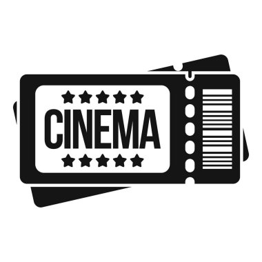 Üst üste dizilmiş iki sinema biletinin siyah beyaz simgesi