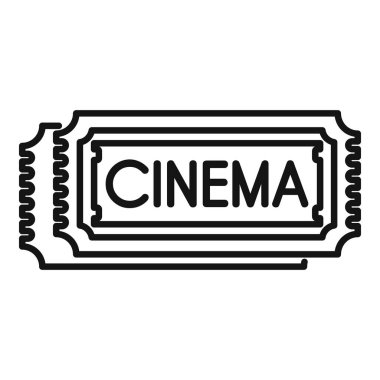 Sinema biletini temsil eden siyah ana hatlı bir ikon.