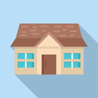 Kahverengi çatılı küçük bir aile evinin dış görünüşü.