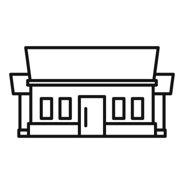 Büyük çatısı ve büyük pencereleri olan basit bir dükkan sanatı. Perakende veya ticareti temsil etmek için mükemmel.