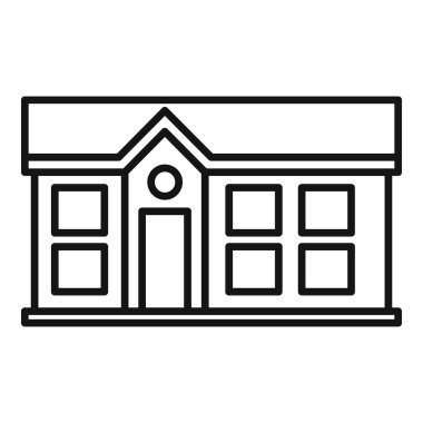 Klasik belediye binasının ön cephesinin basit çizimi