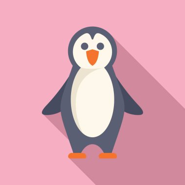 Tatlı penguen ayakta duruyor ve ileriye bakıyor.