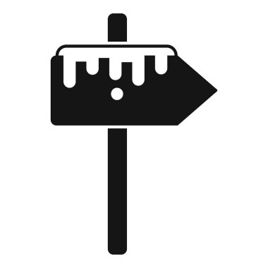 Sağı gösteren, karla kaplı boş bir tahta levhanın simgesi.