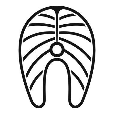 Herhangi bir web tasarımı için beyaz arkaplanda basit bir şekilde izole edilmiş balık biftek simgesi