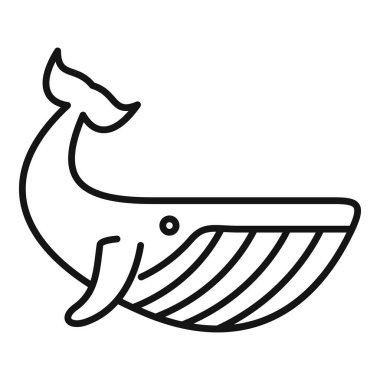 Suyun altında yüzen bir balinanın basit çizgisi çizimi