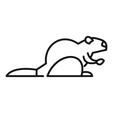 Kanadalı bir kunduzun patilerinde bir dal tutarken tahtayı kemirmesinin basit bir simgesi.