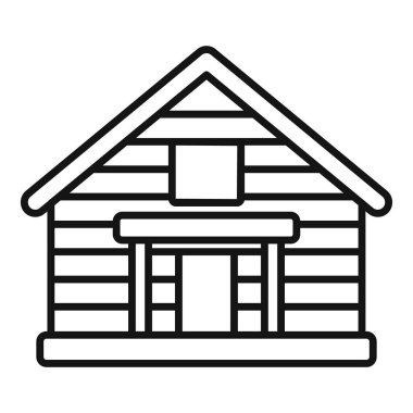 Verandalı küçük ahşap bir evin basit çizimi, konforlu ve kırsal bir yaşam tarzını akla getiriyor.