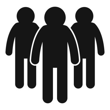 Üç kişi ayakta duruyor, bir topluluk ya da takım kavramını yaratıyorlar.