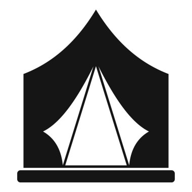 Siyah kamp çadırı, beyazı izole bir şekilde yerde duruyordu.