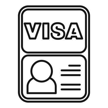 Bir iş adamının yabancı bir ülkeye girmesine izin veren bir vize belgesinin satır resim simgesi