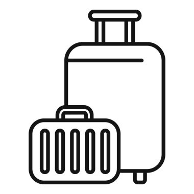 Seyahat için alınmayı bekleyen bagaj simgesi