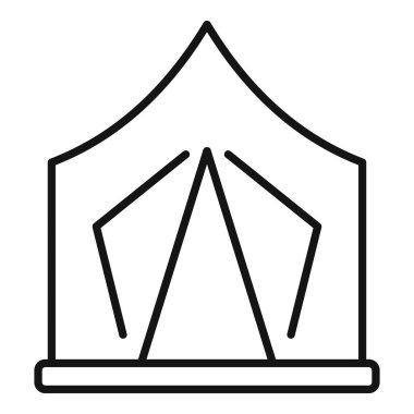 Kamp çadırının minimalist çizgisi sanat simgesi, açık hava eğlencesini, macera seyahatini ve doğayla bağ kurmanın neşesini simgeliyor.