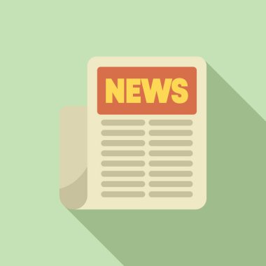 Basın ve yayıncılık sektörü için günlük haberleri başlık ve makale metniyle sunan gazete simgesi