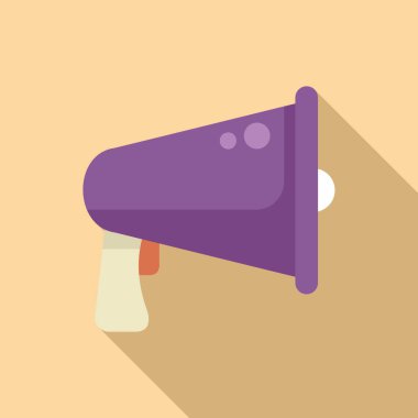 Mor megafon bir duyuru, iletişim ve pazarlama kavramı yapıyor