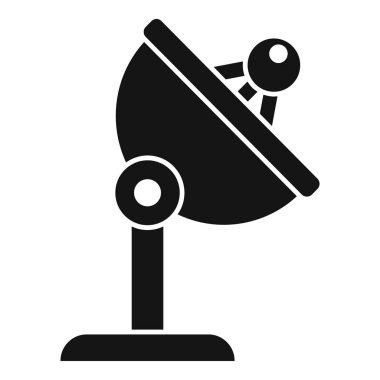 Bu basit siyah beyaz simge yayın sinyalleri alan bir uydu antenini betimler