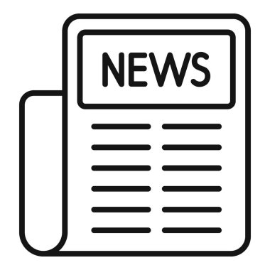 Güncel olayları veya medyayı temsil etmek için ideal, üzerinde haber kelimesi olan basit bir gazete çizimi