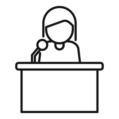 Mikrofona konuşan bir politikacının çizgi resim simgesi