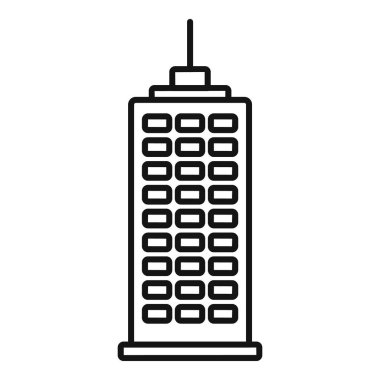 Birçok penceresi olan uzun bir ofis binasının basit çizimi