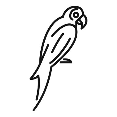 Ağaç dalında oturan papağanın basit bir çizgisi çizimi