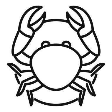 Büyük okyanus yengeci yürürken pençelerini gösteriyor, basit hayvan simgesi