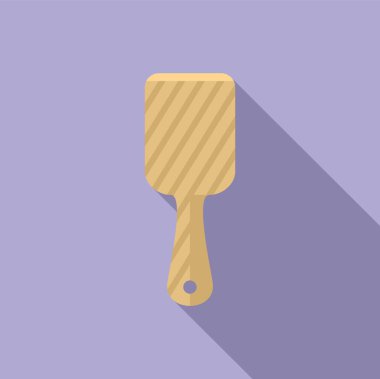 Mutfak spatulası ahşap saplı ve dikdörtgen tabanlı, yemek pişirmek ve servis etmek için mükemmel.