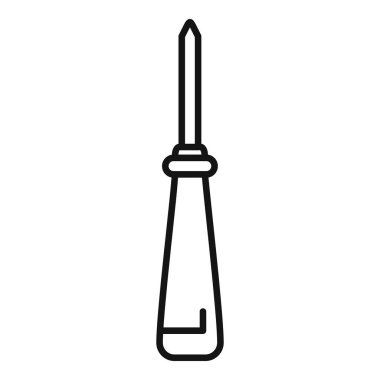 Deri ayakkabı tamircisi için bir awl aracının satır simgesi