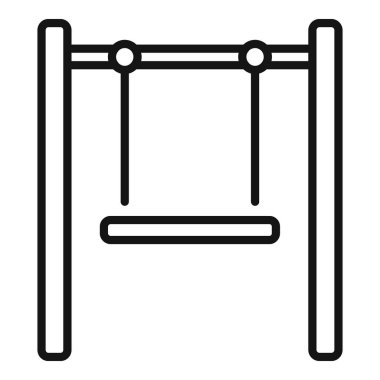 Bu basit simge, çocukluk anılarını ve açık hava eğlencesini temsil eden bir salıncak setini tasvir ediyor.