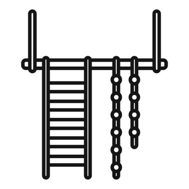 fitness eğitimi için jimnastik halkaları olan basit duvar parmaklıkları çizimi