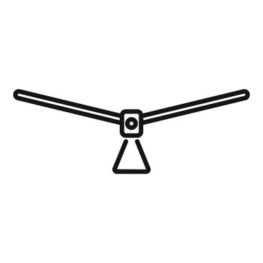 Çağdaş bir masa lambasının basit çizgi simgesi, iş ortamında aydınlanmayı ve üretkenliği simgeliyor.