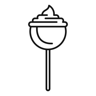 Çubuğa çikolata ve çikolata serpiştirilmiş bir pasta çubuğu çizimi