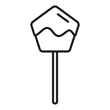 Çubuğun üzerindeki beş köşeli şekerin siyah ana hatları, tatlılığı ve hoşgörüyü temsil eder.