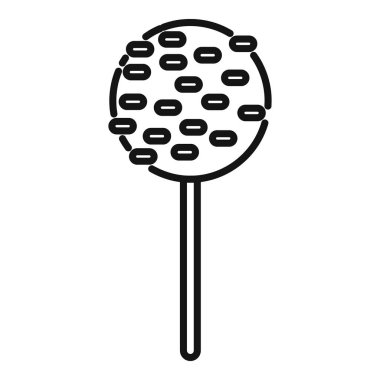 Şekerli yuvarlak bir lolipopun siyah çizgili simgesi, tasarımlarınıza biraz tatlılık katıyor.