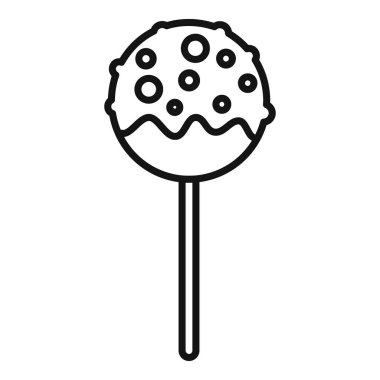 Çikolata kremalı ve beyaz çikolata parçacıklarıyla süslenmiş yuvarlak pasta kalıbının basit çizimi.