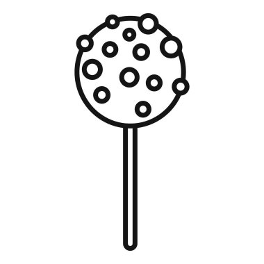 Şekerleri ve şekerlemeleri temsil eden yuvarlak bir lolipopun basit bir çizgisi.